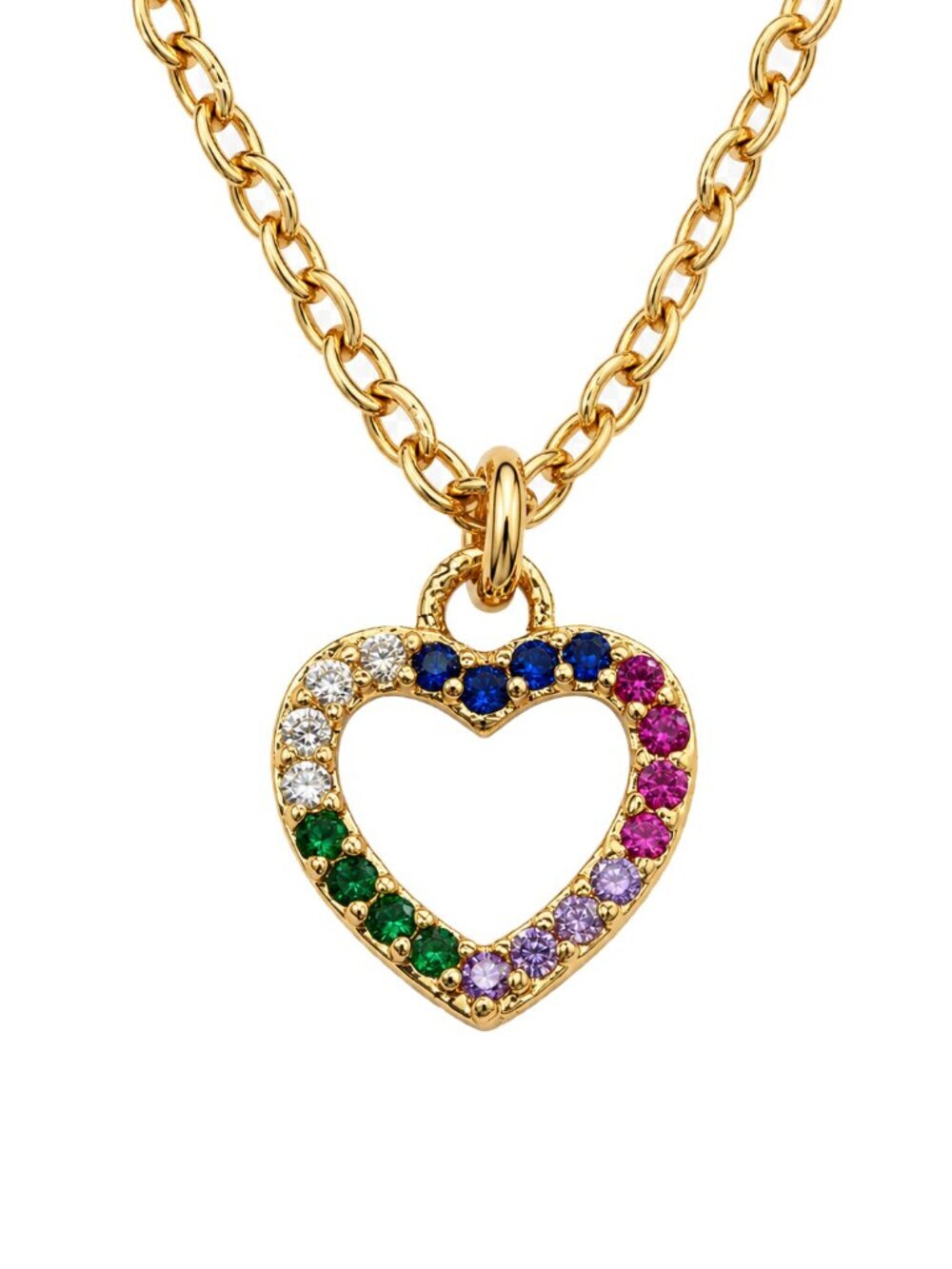 Rhinestone Gold Heart Necklace - Picture 7 of 7